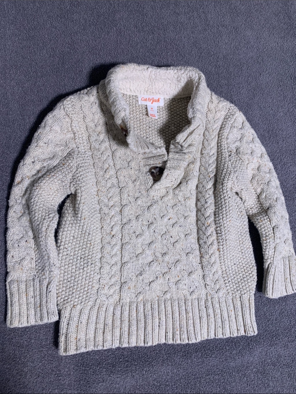 Cat & Jack Oatmeal Cable Knit Sweater